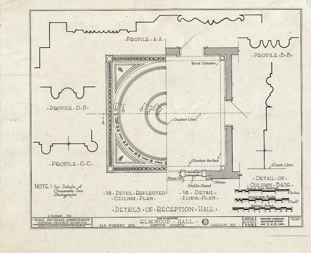 Blueprint HABS KY,59-LUDLO,2- (Sheet 9 of 19) - Elmwood Hall, 246 Forest Avenue, Ludlow, Kenton County, KY