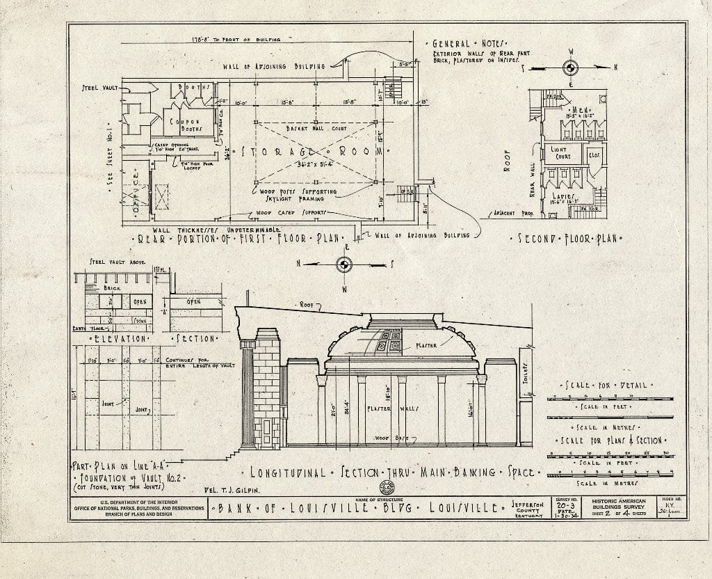 Blueprint HABS KY,56-LOUVI,1- (Sheet 2 of 4) - Bank of Louisville Building, 322 West Main Street, Louisville, Jefferson County, KY