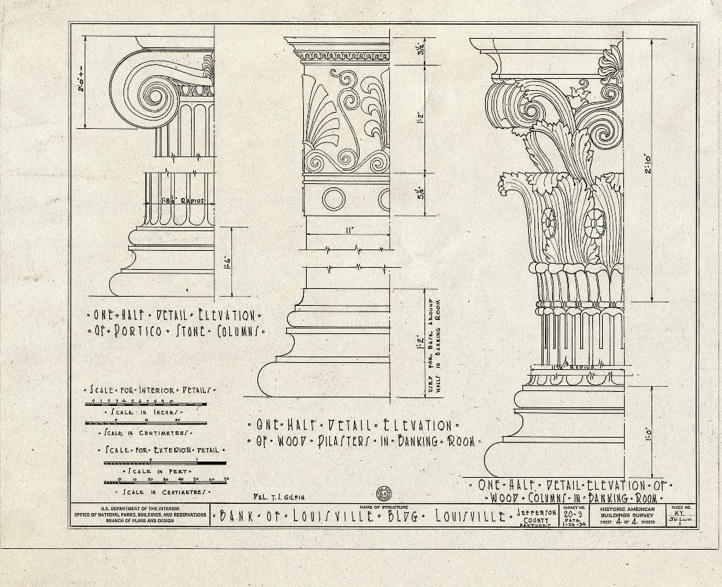 Blueprint HABS KY,56-LOUVI,1- (Sheet 4 of 4) - Bank of Louisville Building, 322 West Main Street, Louisville, Jefferson County, KY