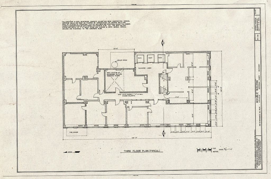 Blueprint HABS KY,56-LOUVI,69- (Sheet 3 of 6) - Republic Building, 427 West Muhammed Ali Boulevard, Louisville, Jefferson County, KY