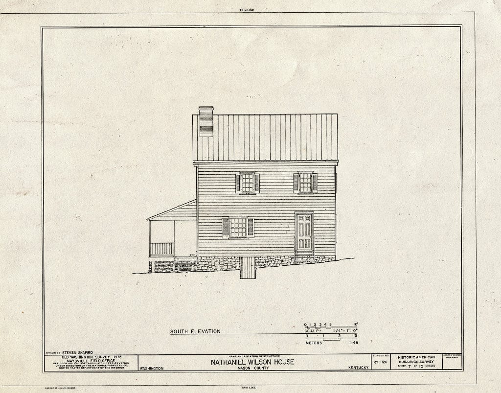 Blueprint HABS KY,81-WASH,11- (Sheet 7 of 10) - Nathaniel Wilson House, Harold Street, Old Washington, Mason County, KY