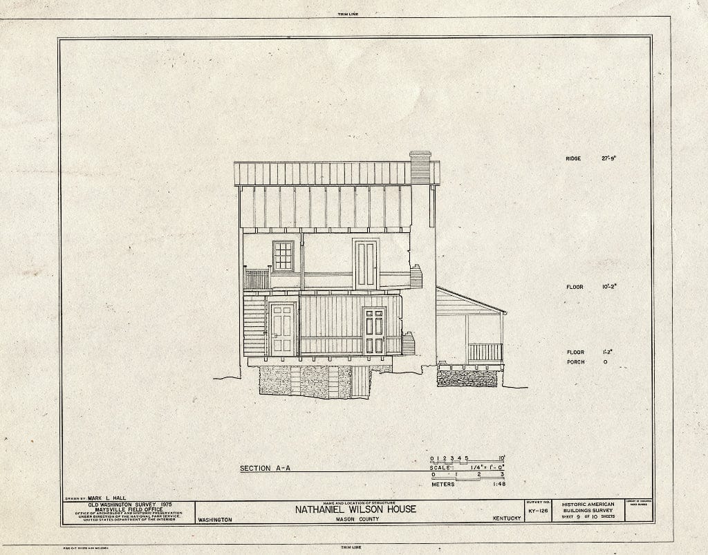 Blueprint HABS KY,81-WASH,11- (Sheet 9 of 10) - Nathaniel Wilson House, Harold Street, Old Washington, Mason County, KY