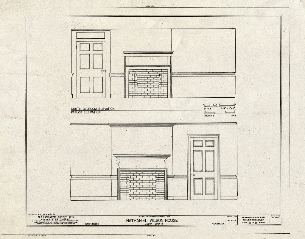 Blueprint HABS KY,81-WASH,11- (Sheet 10 of 10) - Nathaniel Wilson House, Harold Street, Old Washington, Mason County, KY