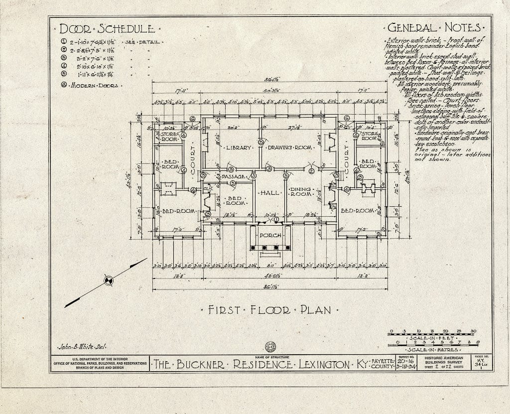 Blueprint HABS KY,34-LEX,1- (Sheet 2 of 22) - Rose Hill, 461 North Limestone Street, Lexington, Fayette County, KY