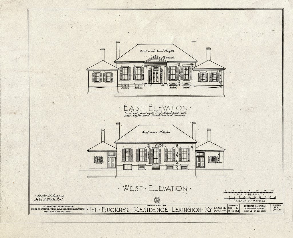 Blueprint HABS KY,34-LEX,1- (Sheet 4 of 22) - Rose Hill, 461 North Limestone Street, Lexington, Fayette County, KY