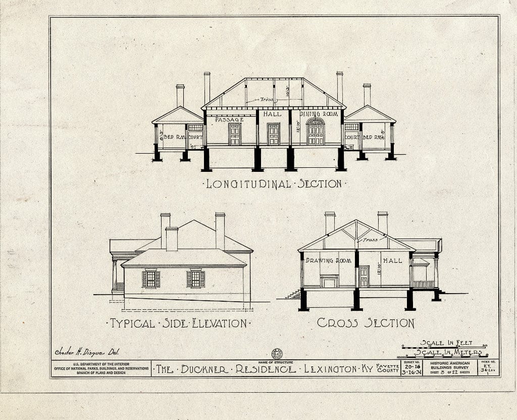 Blueprint HABS KY,34-LEX,1- (Sheet 5 of 22) - Rose Hill, 461 North Limestone Street, Lexington, Fayette County, KY