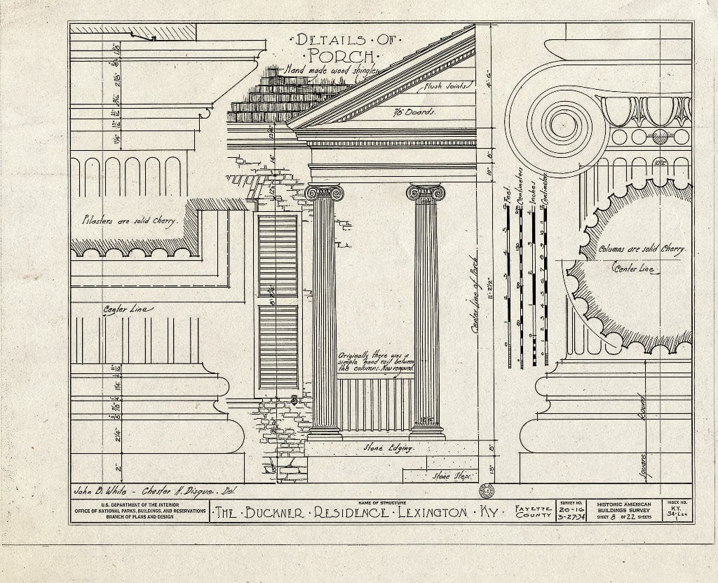 Blueprint HABS KY,34-LEX,1- (Sheet 8 of 22) - Rose Hill, 461 North Limestone Street, Lexington, Fayette County, KY