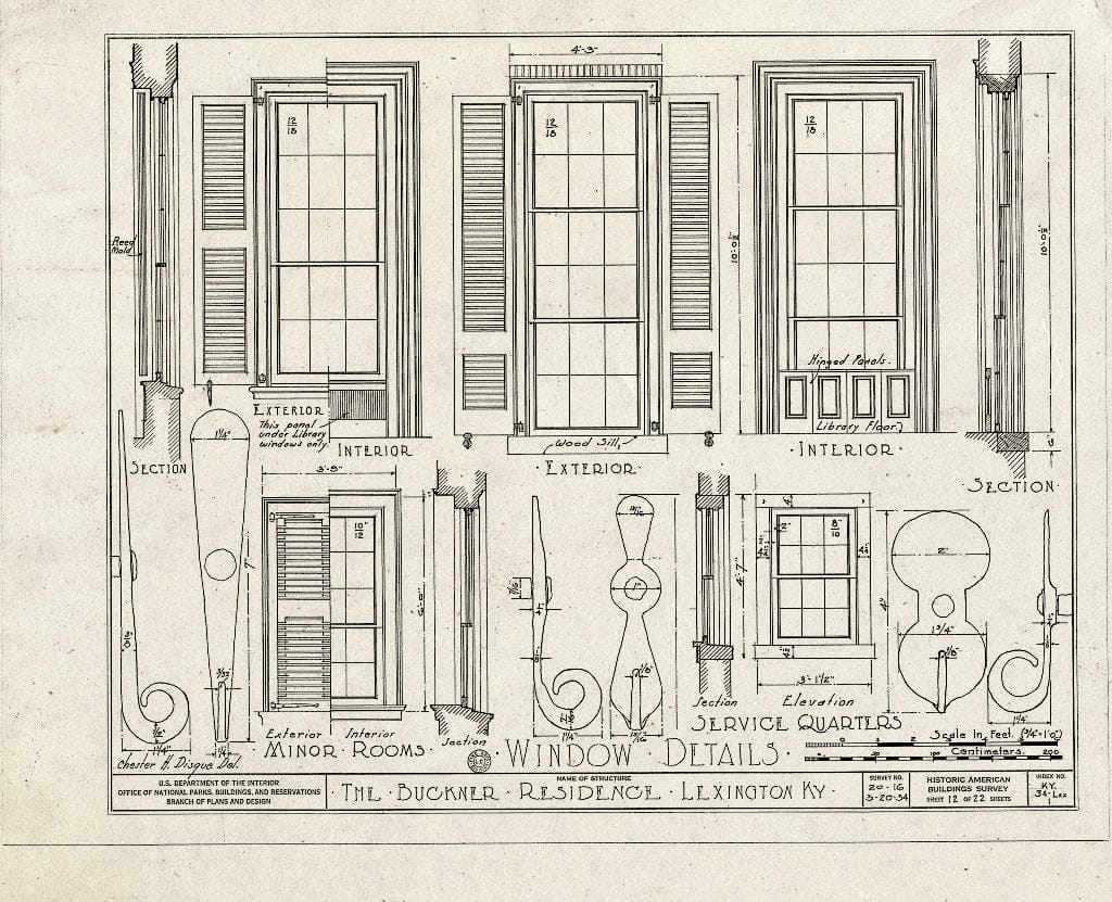 Blueprint HABS KY,34-LEX,1- (Sheet 12 of 22) - Rose Hill, 461 North Limestone Street, Lexington, Fayette County, KY