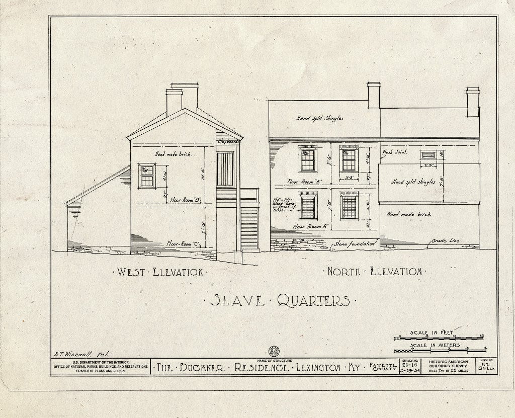 Blueprint HABS KY,34-LEX,1- (Sheet 20 of 22) - Rose Hill, 461 North Limestone Street, Lexington, Fayette County, KY