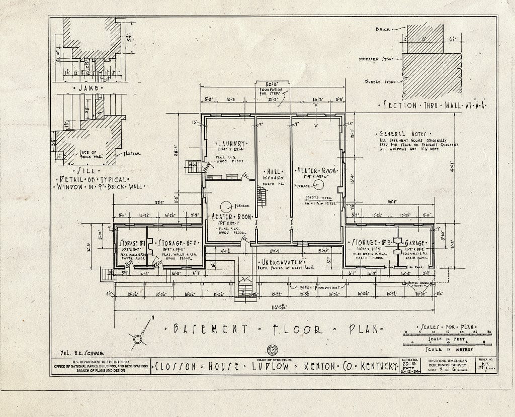 Blueprint HABS KY,59-LUDLO,1- (Sheet 2 of 6) - Old Closson House, Closson Court & Ringold Streets, Ludlow, Kenton County, KY