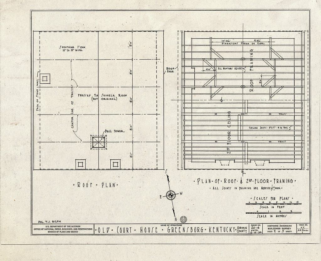 Blueprint HABS KY,44-GREBU,1- (Sheet 2 of 5) - Old Courthouse, Main Street, Greensburg, Green County, KY