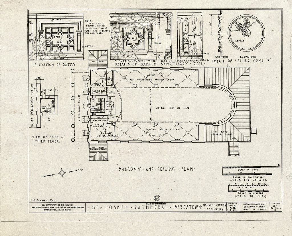 Blueprint HABS KY,90-Barto,2- (Sheet 2 of 10) - St. Joseph's Cathedral, Bardstown, Nelson County, KY