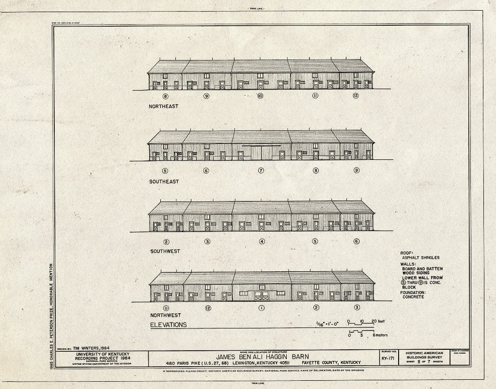 Blueprint HABS KY,34-LEX,11A- (Sheet 5 of 7) - James Ben Ali Haggin Barn, 4160 Paris Pike (U.S. 27, 68), Lexington, Fayette County, KY