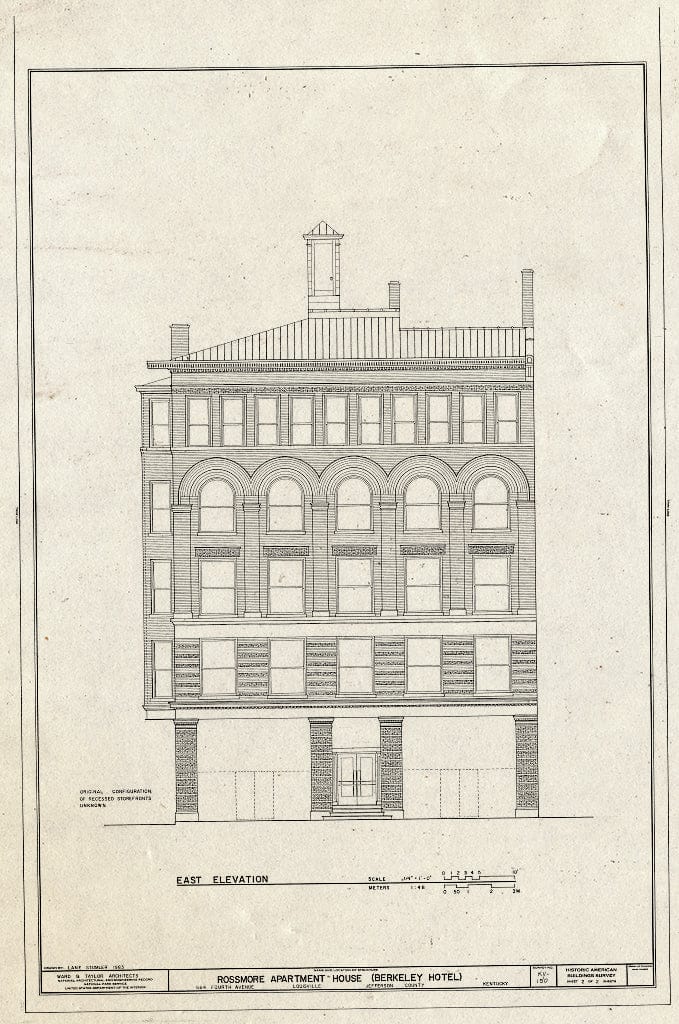 Blueprint HABS KY,56-LOUVI,70- (Sheet 2 of 2) - Rossmore Apartment House, 664 South Fourth Avenue, Louisville, Jefferson County, KY