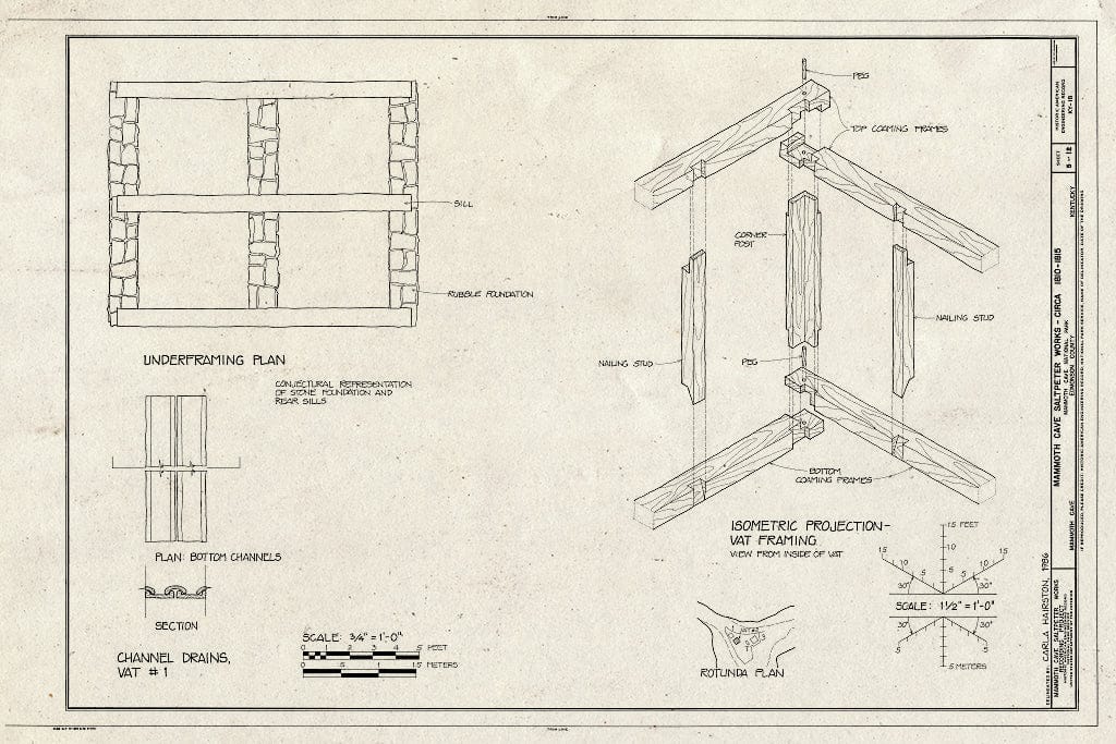 Blueprint HAER KY,31-MAMCA,1- (Sheet 5 of 12) - Mammoth Cave Saltpeter Works, Mammoth Cave, Edmonson County, KY