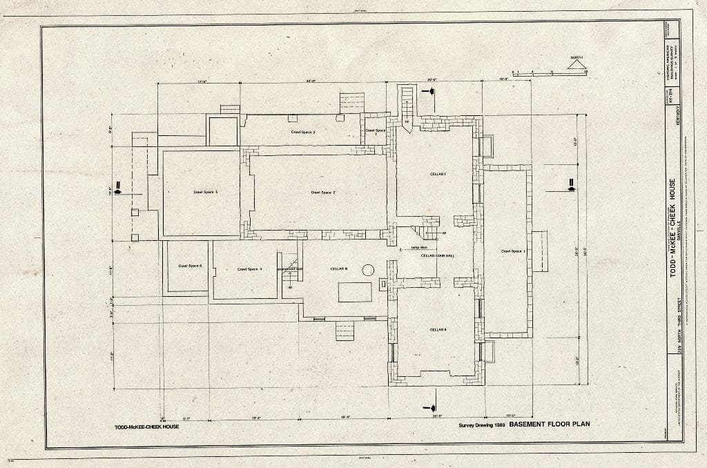 Blueprint HABS KY,11-DANV,12- (Sheet 1 of 6) - Todd-McKee-Cheek House, 229 North Third Street, Danville, Boyle County, KY