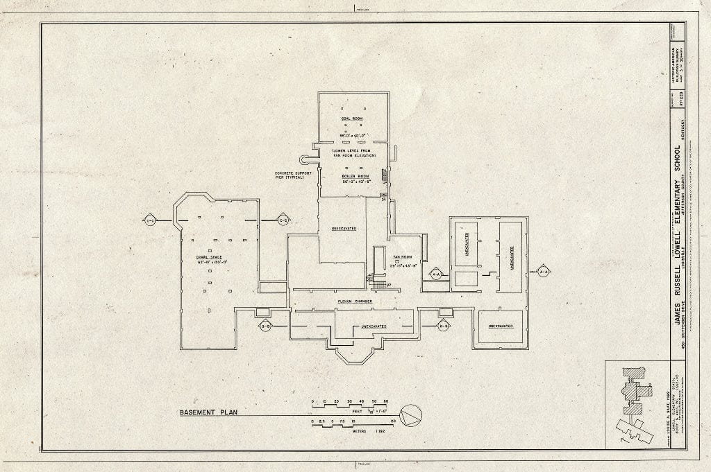 Blueprint HABS KY,56-LOUVI,72- (Sheet 3 of 30) - James Russell Lowell Elementary School, 4501 Crittenden Drive, Louisville, Jefferson County, KY