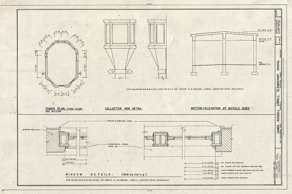 Blueprint HABS KY,56-LOUVI,72- (Sheet 28 of 30) - James Russell Lowell Elementary School, 4501 Crittenden Drive, Louisville, Jefferson County, KY