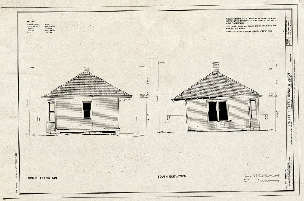 Blueprint HABS KY,76-Brass,1- (Sheet 4 of 6) - Brassfield Depot, 1964 Brassfield Road (State Route 499), Brassfield, Madison County, KY