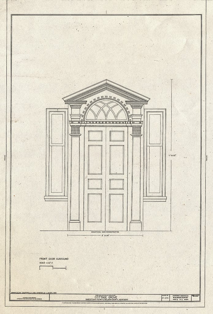 Blueprint HABS KY,90-Barto,1- (Sheet 4 of 5) - Cottage Grove, Bardstown, Nelson County, KY