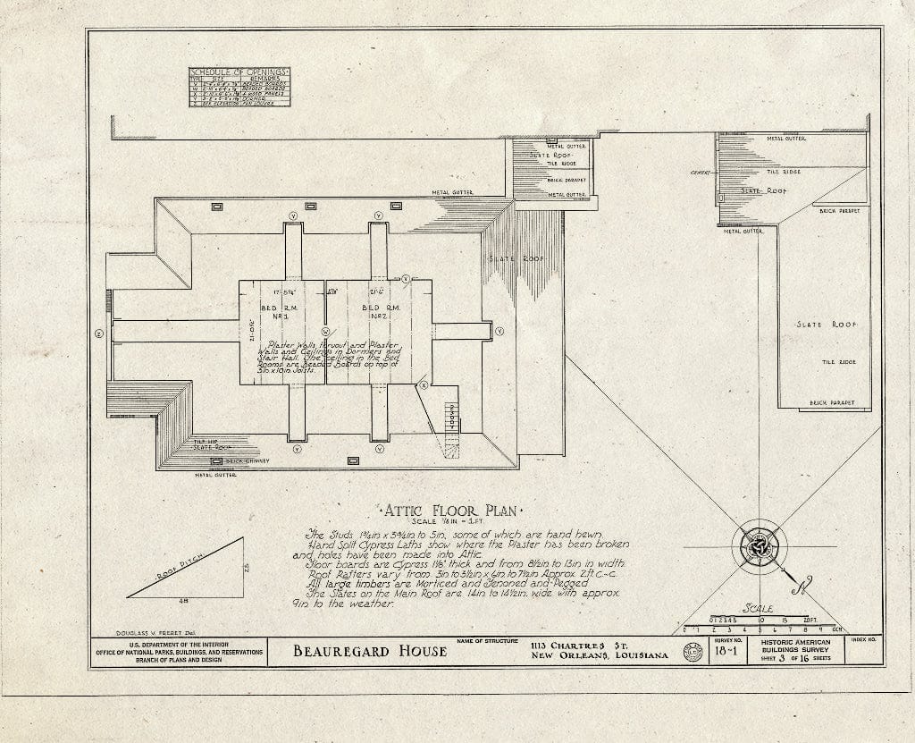 Blueprint HABS LA,36-NEWOR,1- (Sheet 3 of 16) - Beauregard House, 1113 Chartres Street, New Orleans, Orleans Parish, LA