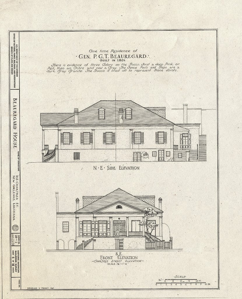 Blueprint HABS LA,36-NEWOR,1- (Sheet 4 of 16) - Beauregard House, 1113 Chartres Street, New Orleans, Orleans Parish, LA
