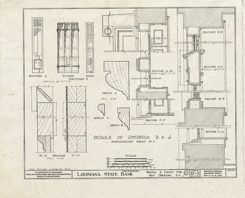 Blueprint HABS LA,36-NEWOR,7- (Sheet 10 of 18) - Louisiana State Bank, 403 Royal Street, New Orleans, Orleans Parish, LA