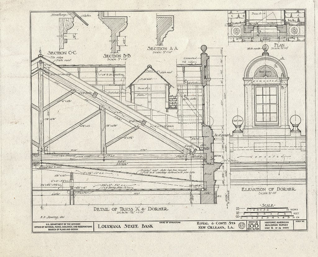 Blueprint HABS LA,36-NEWOR,7- (Sheet 11 of 18) - Louisiana State Bank, 403 Royal Street, New Orleans, Orleans Parish, LA