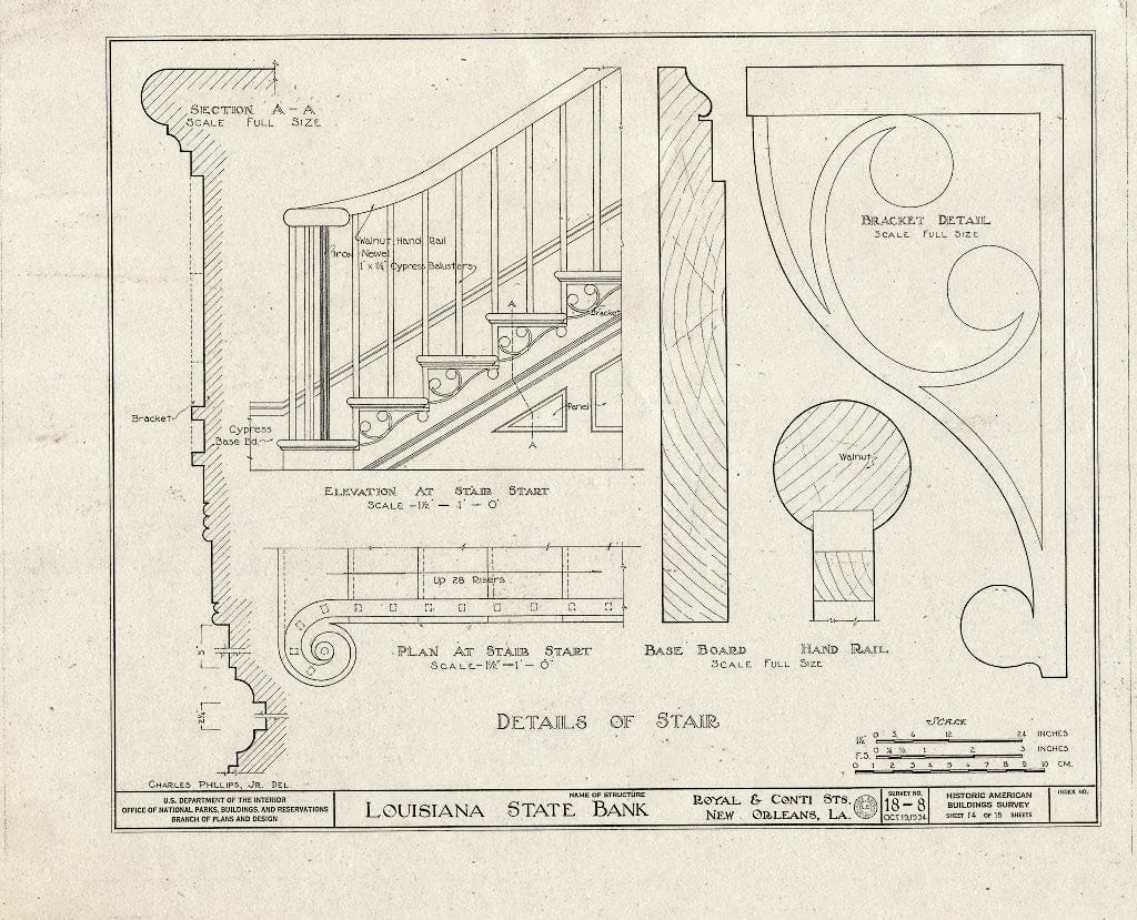 Blueprint HABS LA,36-NEWOR,7- (Sheet 14 of 18) - Louisiana State Bank, 403 Royal Street, New Orleans, Orleans Parish, LA