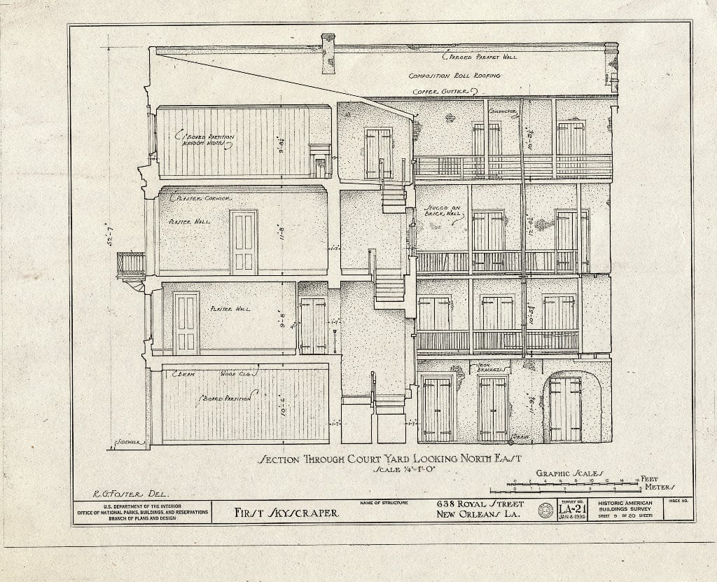 Blueprint HABS LA,36-NEWOR,10- (Sheet 9 of 20) - First Skyscraper, 638 Royal Street, New Orleans, Orleans Parish, LA