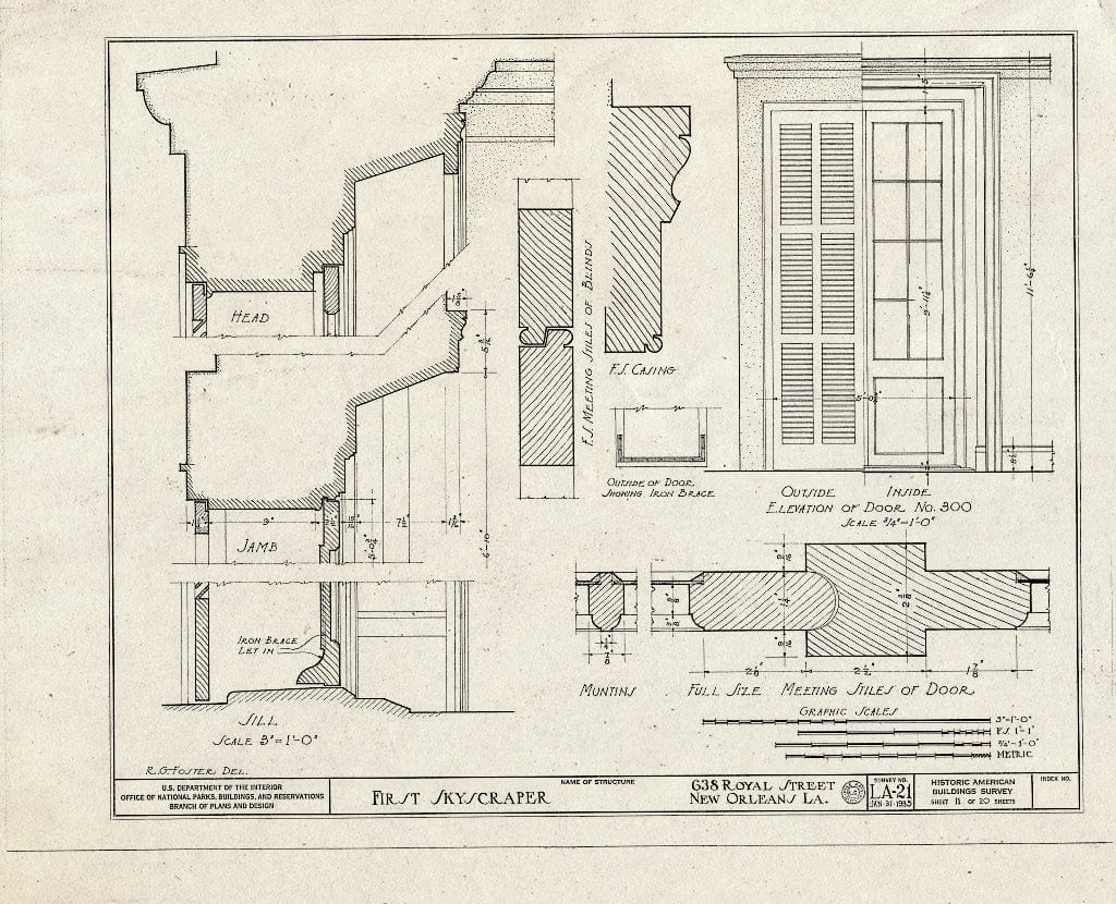 Blueprint HABS LA,36-NEWOR,10- (Sheet 11 of 20) - First Skyscraper, 638 Royal Street, New Orleans, Orleans Parish, LA