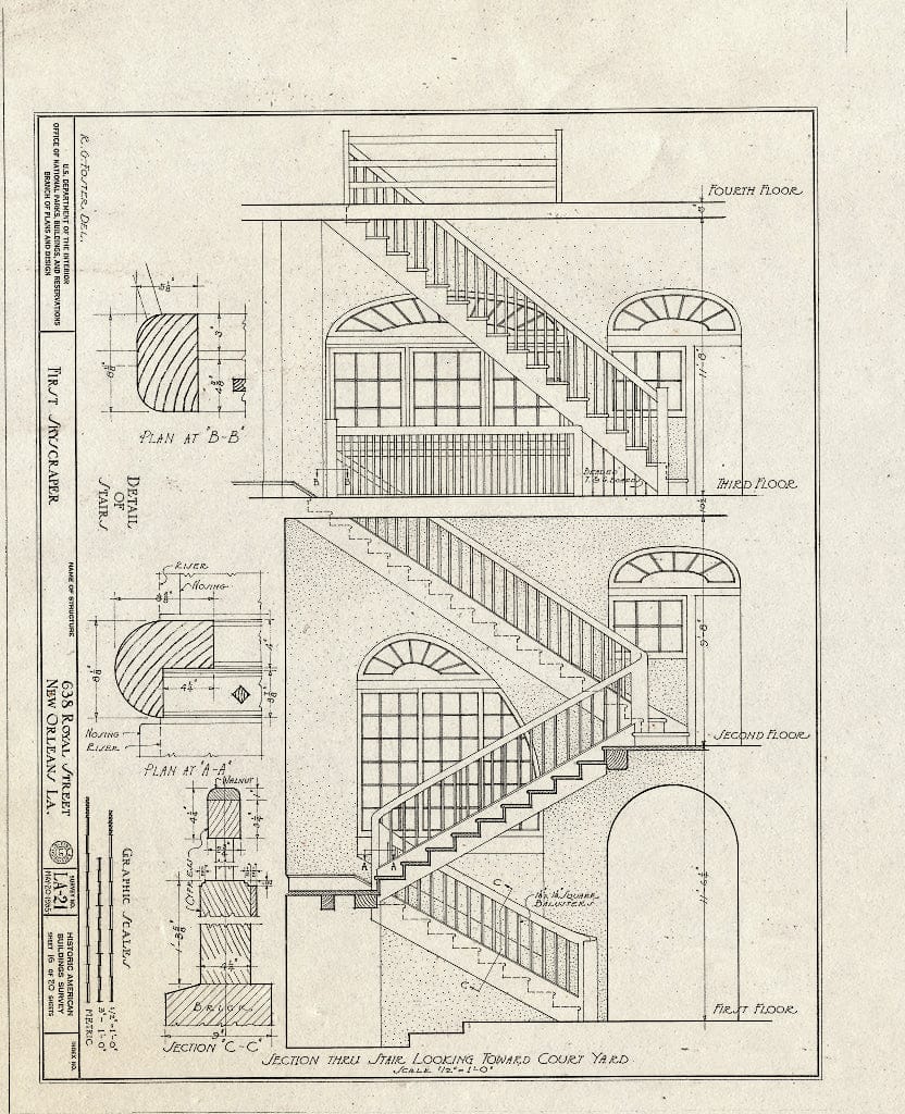 Blueprint HABS LA,36-NEWOR,10- (Sheet 16 of 20) - First Skyscraper, 638 Royal Street, New Orleans, Orleans Parish, LA