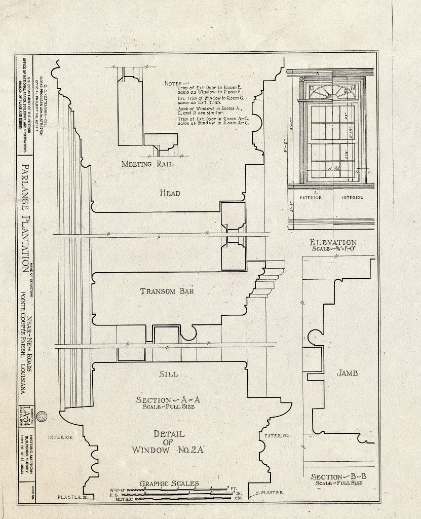 Blueprint HABS LA,39-NEWRO.V,1- (Sheet 10 of 18) - Parlange Plantation, State Highway 93, New Roads, Pointe Coupee Parish, LA