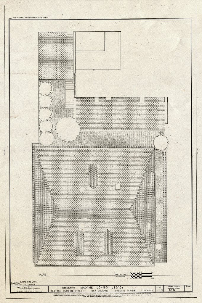Blueprint HABS LA,36-NEWOR,16- (Sheet 3 of 33) - Madame John's Legacy, 632 Dumaine Street, New Orleans, Orleans Parish, LA