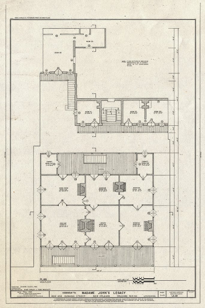 Blueprint HABS LA,36-NEWOR,16- (Sheet 5 of 33) - Madame John's Legacy, 632 Dumaine Street, New Orleans, Orleans Parish, LA