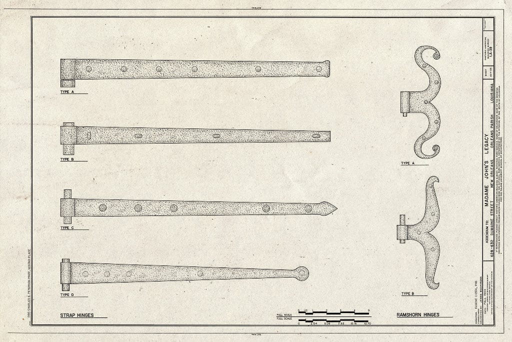 Blueprint HABS LA,36-NEWOR,16- (Sheet 19 of 33) - Madame John's Legacy, 632 Dumaine Street, New Orleans, Orleans Parish, LA