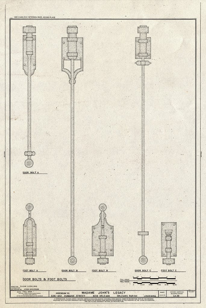 Blueprint HABS LA,36-NEWOR,16- (Sheet 23 of 33) - Madame John's Legacy, 632 Dumaine Street, New Orleans, Orleans Parish, LA