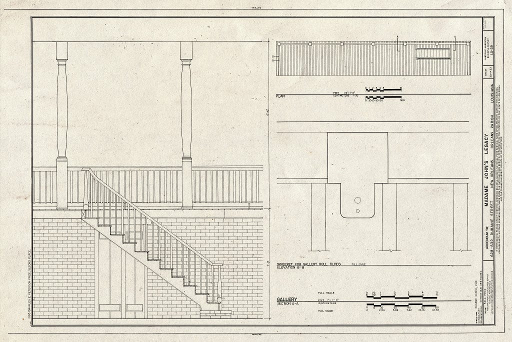Blueprint HABS LA,36-NEWOR,16- (Sheet 30 of 33) - Madame John's Legacy, 632 Dumaine Street, New Orleans, Orleans Parish, LA