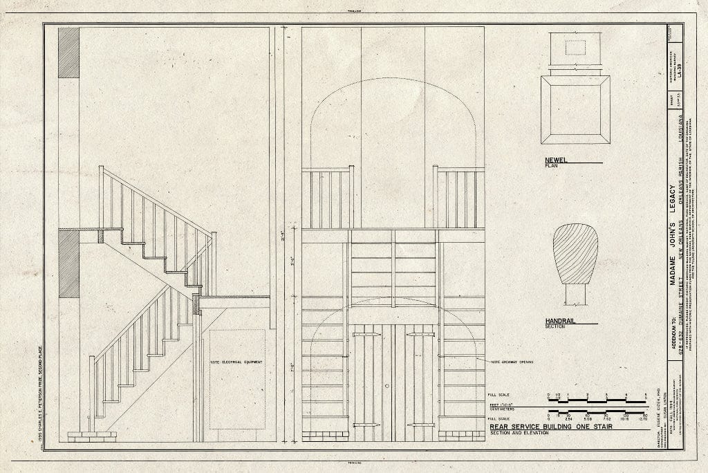 Blueprint HABS LA,36-NEWOR,16- (Sheet 33 of 33) - Madame John's Legacy, 632 Dumaine Street, New Orleans, Orleans Parish, LA