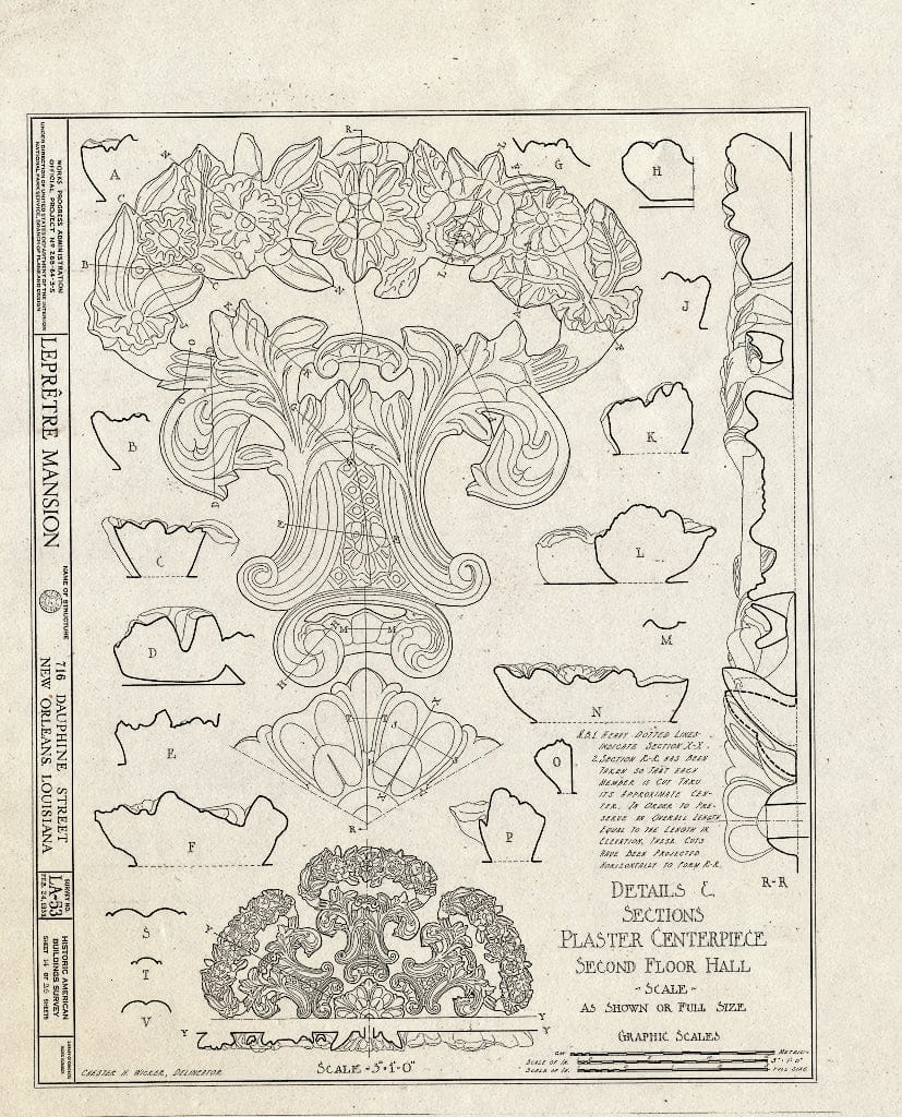 Blueprint HABS LA,36-NEWOR,18- (Sheet 14 of 26) - Le Pretre Mansion, 716 Dauphine Street, New Orleans, Orleans Parish, LA