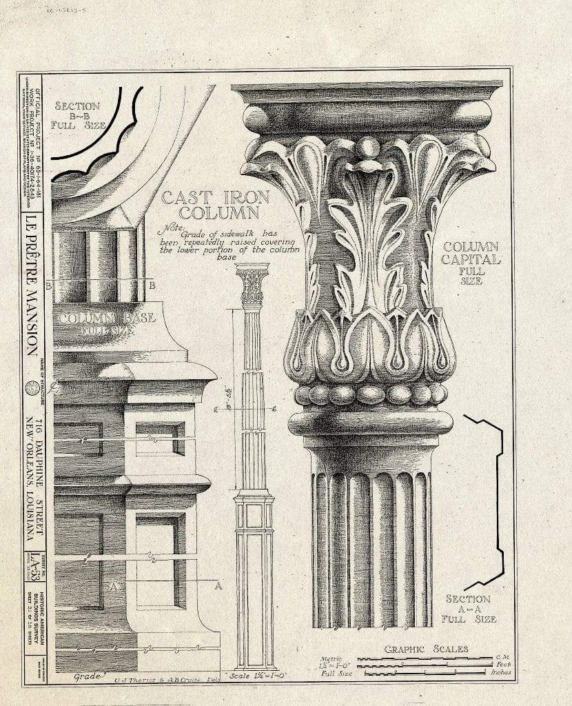 Blueprint HABS LA,36-NEWOR,18- (Sheet 21 of 26) - Le Pretre Mansion, 716 Dauphine Street, New Orleans, Orleans Parish, LA