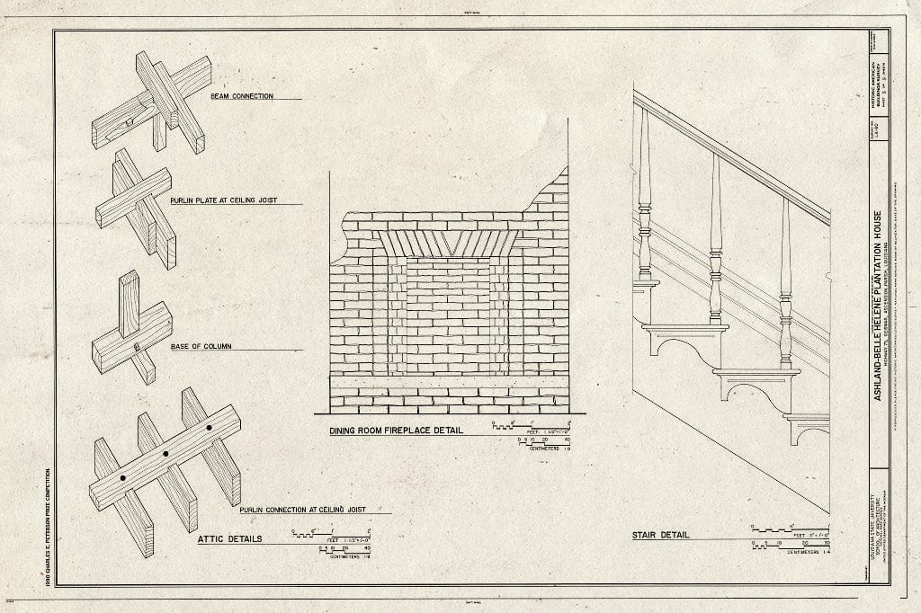 Blueprint HABS LA,3-GEIM.V,1- (Sheet 9 of 9) - Ashland Belle Helene Plantation, Highway 75, Geismar, Ascension Parish, LA