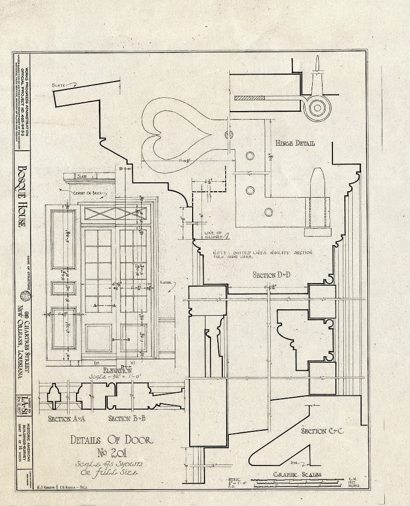 Blueprint HABS LA,36-NEWOR,19- (Sheet 8 of 16) - Bosque House, 617-619 Chartres Street, New Orleans, Orleans Parish, LA