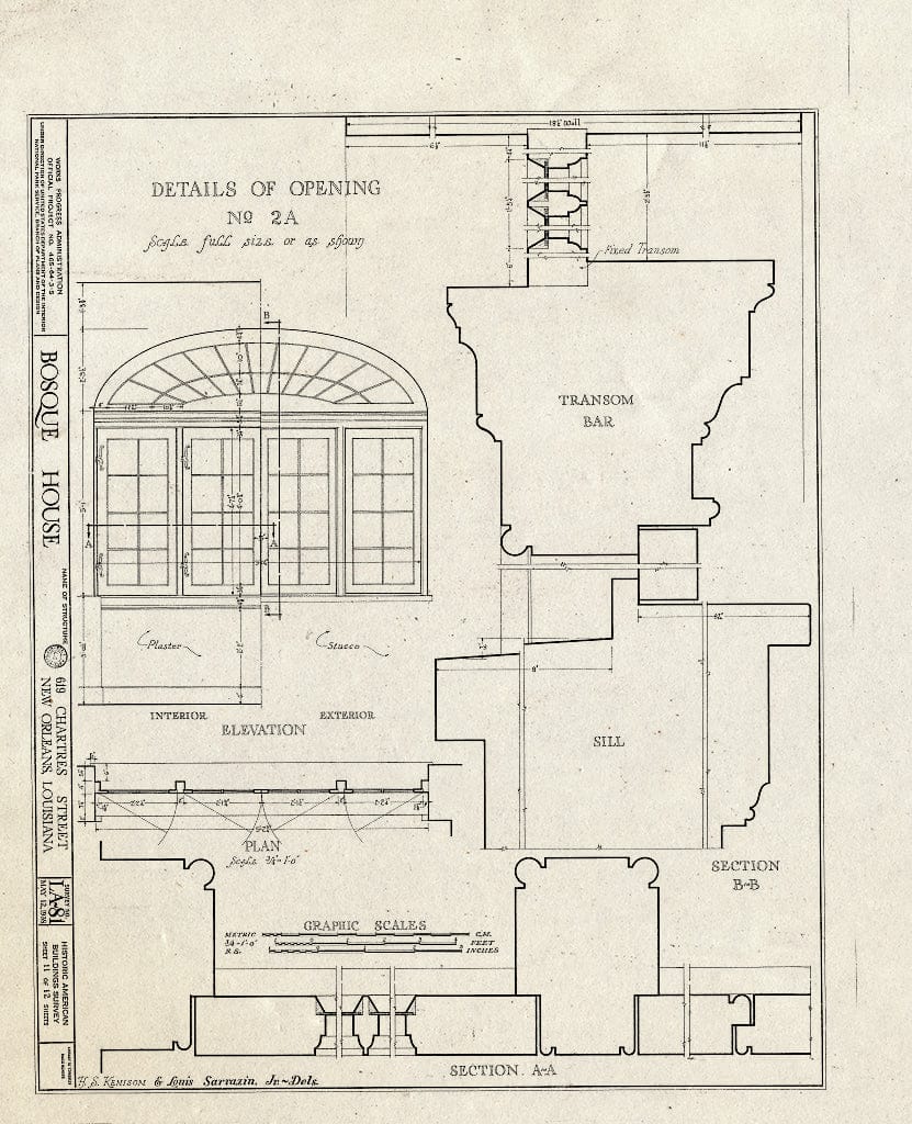 Blueprint HABS LA,36-NEWOR,19- (Sheet 11 of 16) - Bosque House, 617-619 Chartres Street, New Orleans, Orleans Parish, LA