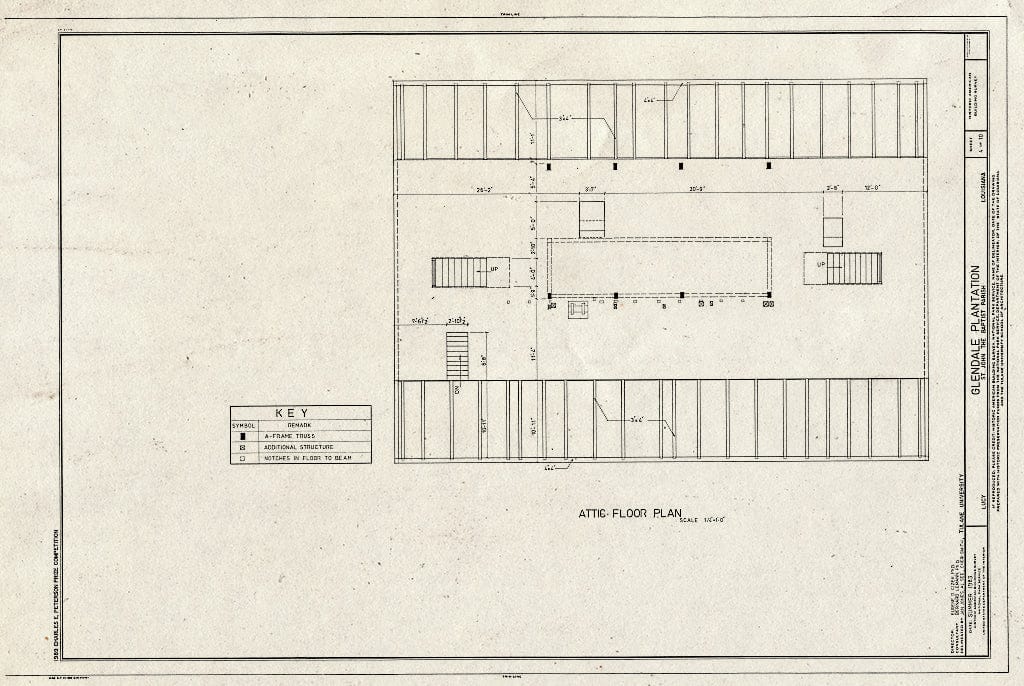 Blueprint HABS LA,48-Lucy,1- (Sheet 4 of 10) - Glendale Plantation, Lucy, St. John The Baptist Parish, LA