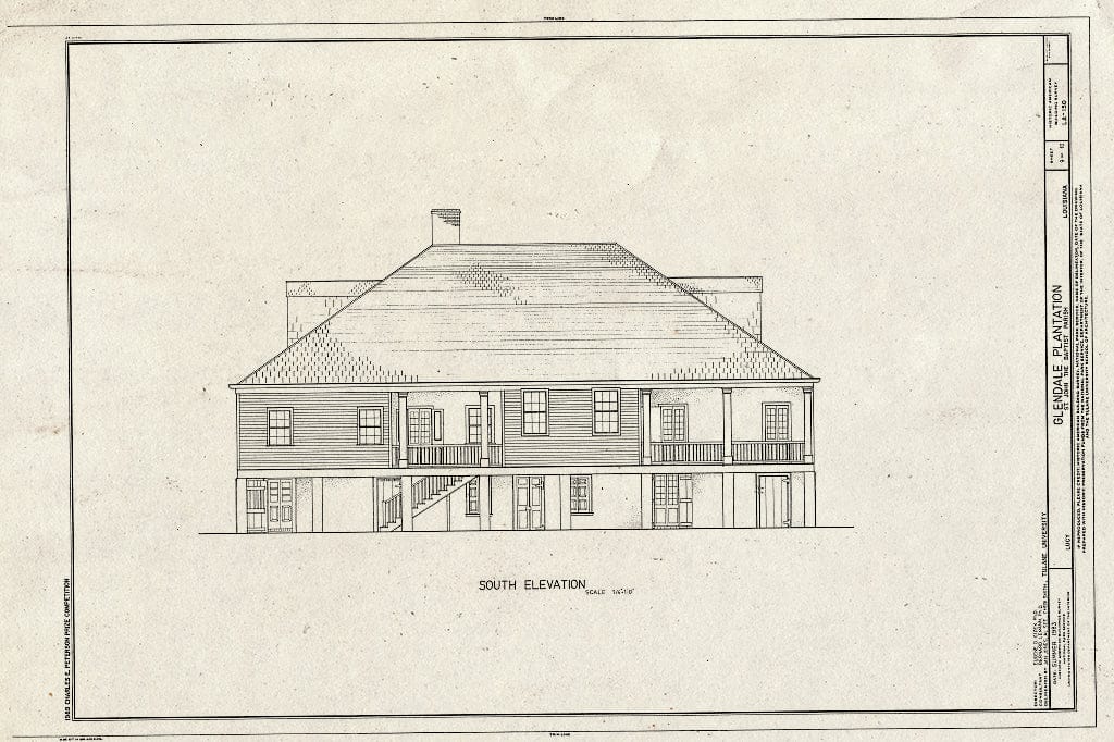 Blueprint HABS LA,48-Lucy,1- (Sheet 9 of 10) - Glendale Plantation, Lucy, St. John The Baptist Parish, LA