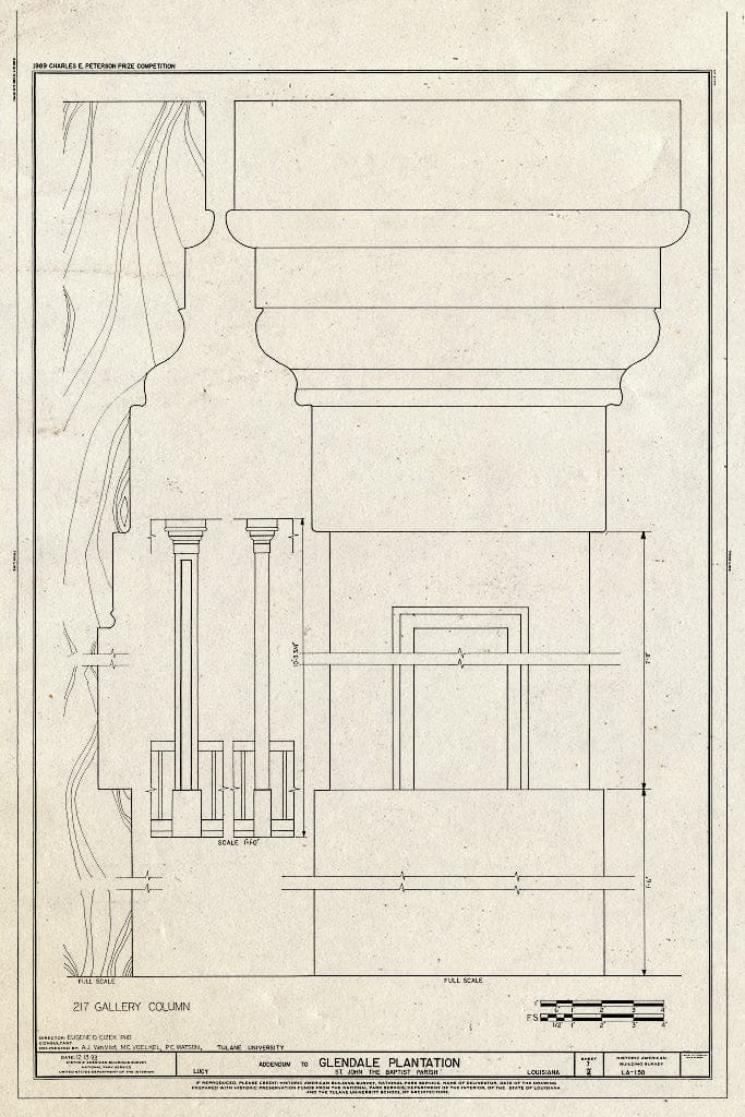 Blueprint HABS LA,48-Lucy,1- (Sheet 7 of 16) - Glendale Plantation, Lucy, St. John The Baptist Parish, LA
