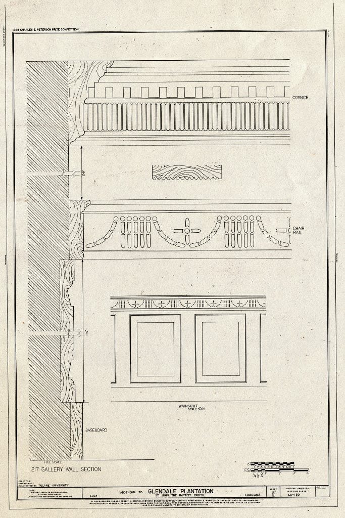 Blueprint HABS LA,48-Lucy,1- (Sheet 8 of 16) - Glendale Plantation, Lucy, St. John The Baptist Parish, LA