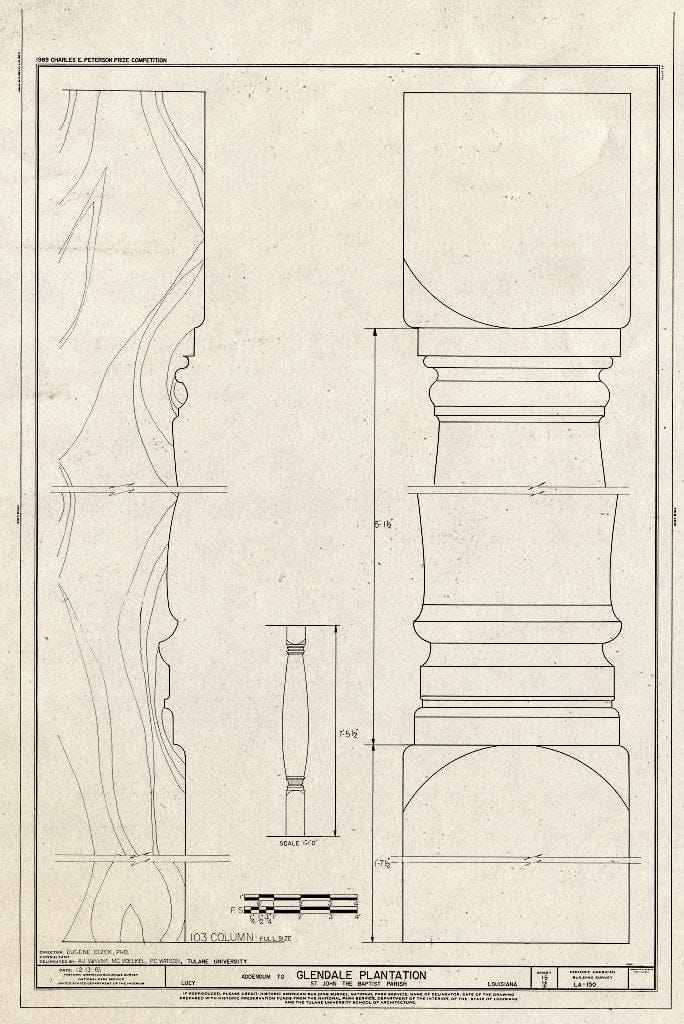 Blueprint HABS LA,48-Lucy,1- (Sheet 15 of 16) - Glendale Plantation, Lucy, St. John The Baptist Parish, LA