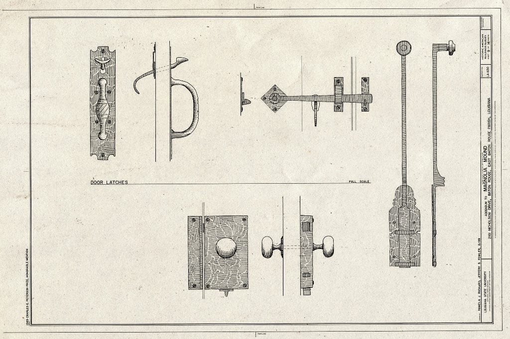 Blueprint HABS LA,17-BATRO,14- (Sheet 9 of 14) - Magnolia Mound, 2161 Nicholson Drive, Baton Rouge, East Baton Rouge Parish, LA